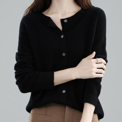 Women's Knitted Wool Cardigan with Button-Down Design | Cozy Layer for Everyday Style and Warmth
