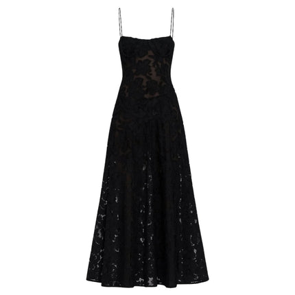 Elegant Maxi Dress Evening Gown with Spaghetti Straps | Formal Wear for Weddings and Special Occasions