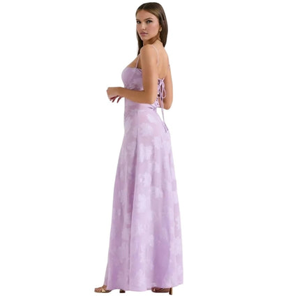 Elegant Maxi Dress Evening Gown with Spaghetti Straps | Formal Wear for Weddings and Special Occasions