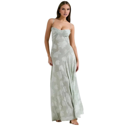 Elegant Maxi Dress Evening Gown with Spaghetti Straps | Formal Wear for Weddings and Special Occasions