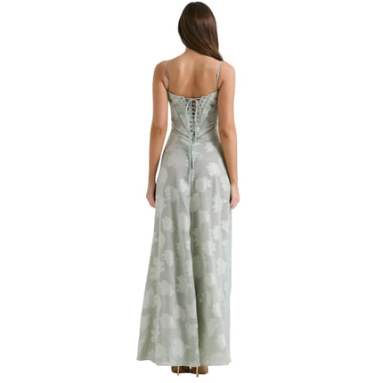 Elegant Maxi Dress Evening Gown with Spaghetti Straps | Formal Wear for Weddings and Special Occasions