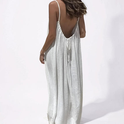 Casual Sleeveless Maxi Dress with Spaghetti Straps | Effortless Beach Style for Summer Outfits