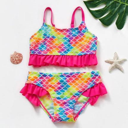 Kids Ruffle Bikini Set with Stylish Floral Design | Comfortable Swimwear for Beach Fun and Sun Protection