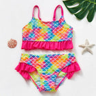 Girls Swimsuits Two Piece, Ruffle Kids Swimwear with Halter Top, Girls Swimwear Set for Ages 3 to 12_01