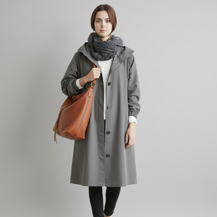 Waterproof Women's Trench Coat with Hood | Stylish Winter Outerwear for Weather Protection