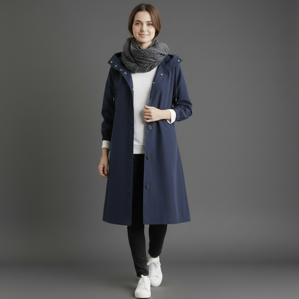 Waterproof Women's Trench Coat with Hood | Stylish Winter Outerwear for Weather Protection