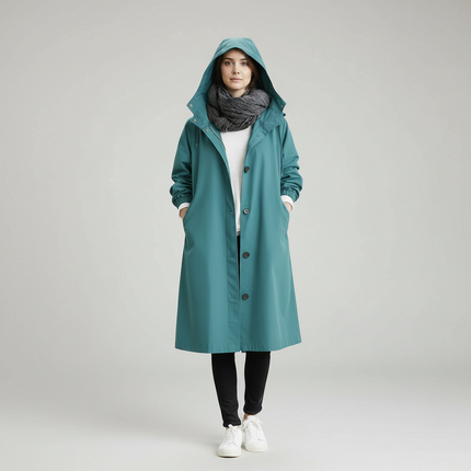 Waterproof Women's Trench Coat with Hood | Stylish Winter Outerwear for Weather Protection