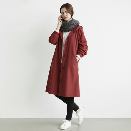 Waterproof Women's Trench Coat with Hood | Stylish Winter Outerwear for Weather Protection