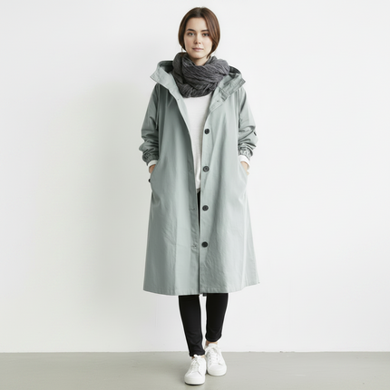 Waterproof Women's Trench Coat with Hood | Stylish Winter Outerwear for Weather Protection