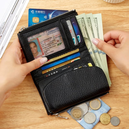 RFID Wallet for Women with Slim Bifold Design and Coin Pocket | Organized Daily Carry for Cards and Cash