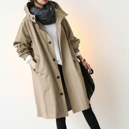 Women's Waterproof Trench Coat with Adjustable Waist Belt | Stylish Hooded Outerwear for All Seasons