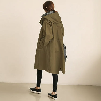Women's Waterproof Trench Coat with Adjustable Waist Belt | Stylish Hooded Outerwear for All Seasons