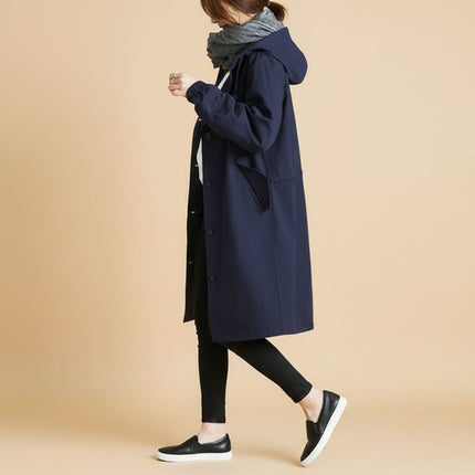 Women's Waterproof Trench Coat with Adjustable Waist Belt | Stylish Hooded Outerwear for All Seasons
