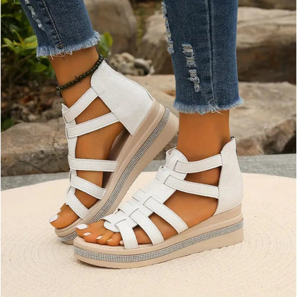 Women's Platform Wedge Sandals with Adjustable Strap | Open Toe Design for Comfortable Height and Versatile Styling