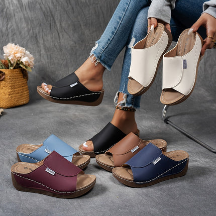 Women's Wedge Sandals with Orthopedic Sole | Slip-On Adjustable Strap for All-Day Comfort and Support