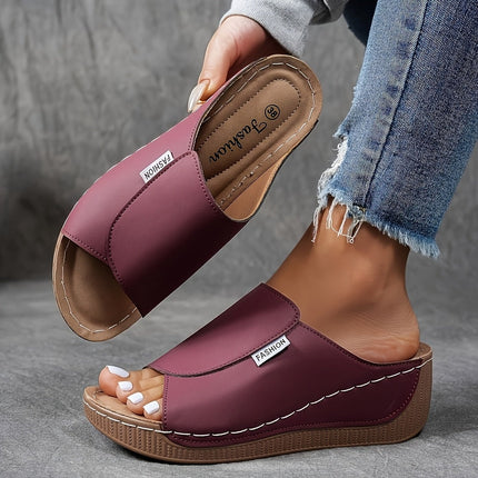 Women's Wedge Sandals with Orthopedic Sole | Slip-On Adjustable Strap for All-Day Comfort and Support
