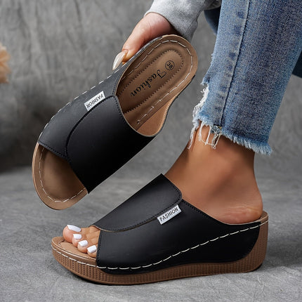Women's Wedge Sandals with Orthopedic Sole | Slip-On Adjustable Strap for All-Day Comfort and Support