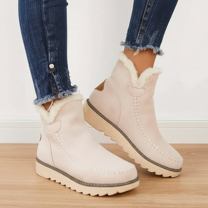 Women's Winter Ankle Boots with Cozy Fur Lining | Slip-On Style for Everyday Comfort
