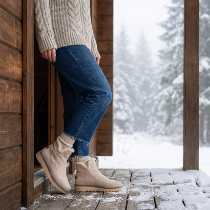 Women's Winter Ankle Boots with Cozy Fur Lining | Slip-On Style for Everyday Comfort