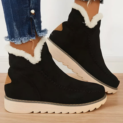 Women's Winter Ankle Boots with Cozy Fur Lining | Slip-On Style for Everyday Comfort