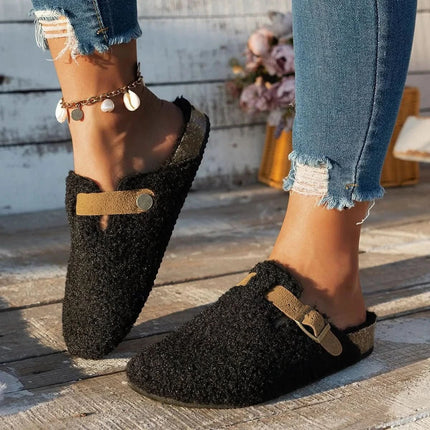 Women's Sheepskin Winter Shoes with Non-Slip Sole | Cozy Slippers for Warmth and Comfort