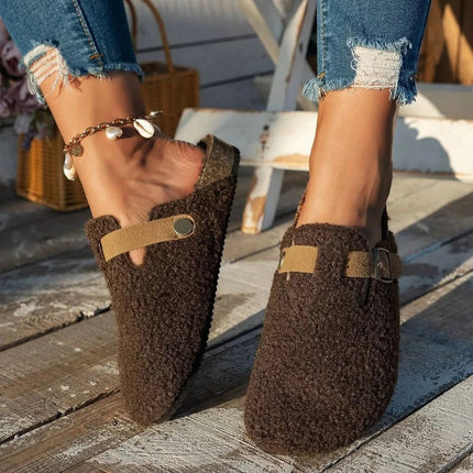 Women's Sheepskin Winter Shoes with Non-Slip Sole | Cozy Slippers for Warmth and Comfort