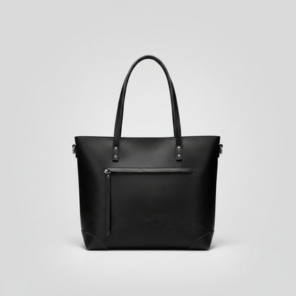 Large Leather Tote Bag with Zippered Closure | Vintage Handbag for Everyday Use and Travel