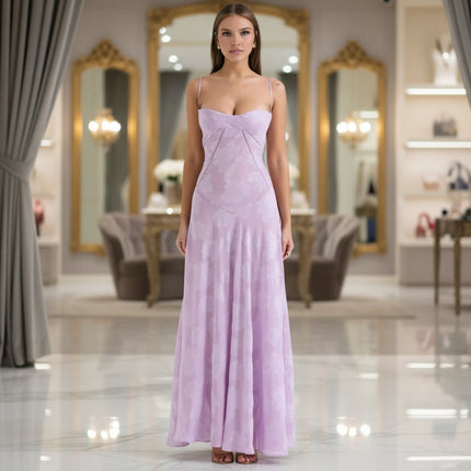 Flowy Midi Dress for Women with Adjustable Back | Elegant Evening Party Dress for Weddings and Events