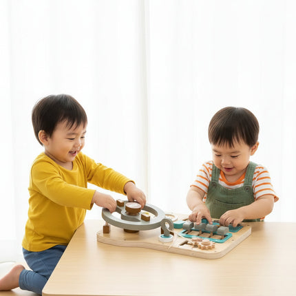 Wooden Steering Wheel Toy for Toddlers with Smooth Finish | Imaginative Play for Motor Skills and Creativity