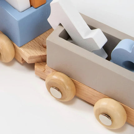 Wooden Train Set with Eco-Friendly Material | Interactive Learning Toy for Fine Motor Skills Development