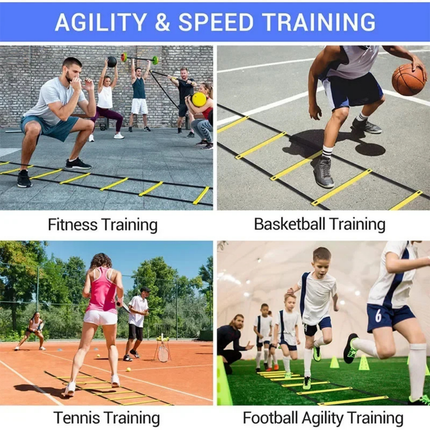 Agility Training Ladder for Speed and Coordination | Adjustable Length from 6.56 ft to 32.81 ft for Athletes