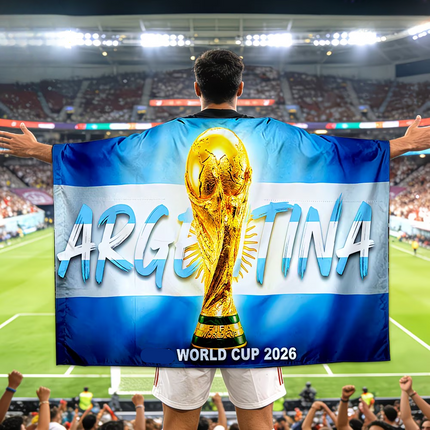 Argentina Flag Soccer Banner Cape for Match Day | Wearable Fan Decoration for Game Events