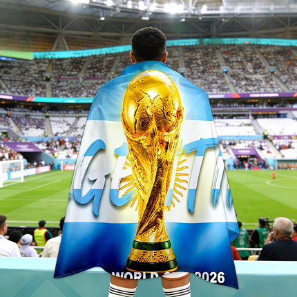 Argentina Flag Soccer Banner Cape for Match Day | Wearable Fan Decoration for Game Events