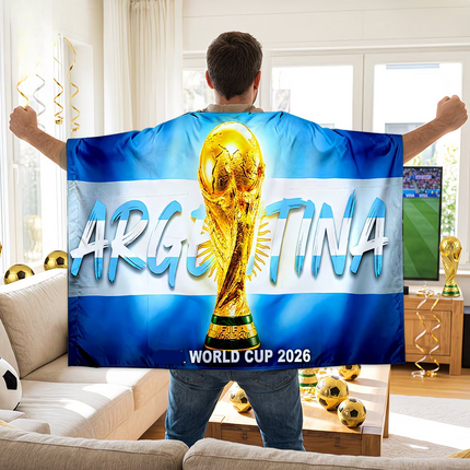 Argentina Flag Soccer Banner Cape for Match Day | Wearable Fan Decoration for Game Events
