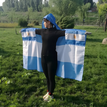 Argentina Flag Hooded Cape for Fans | Lightweight 3 x 5 ft Design for Game Days and Celebrations