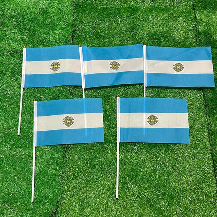 Miniature Argentina Flag for World Cup Support | Lightweight Polyester Flags Available in Sets of 10, 20, 50, or 100