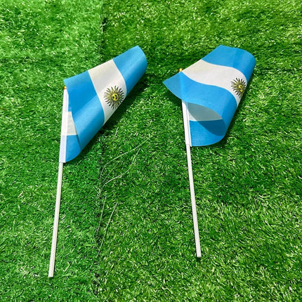 Miniature Argentina Flag for World Cup Support | Lightweight Polyester Flags Available in Sets of 10, 20, 50, or 100