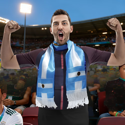 Argentina Flag Soccer Scarf with Double-Sided Design | Soft & Lightweight Fan Accessory for World Cup Support
