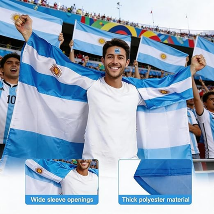 Argentina Flag Soccer Fan Kit with Thunder Sticks & Cheering Horn | Ultimate Support for World Cup Game Days