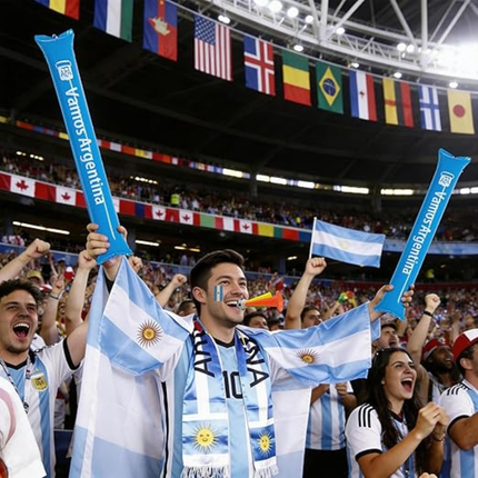 Argentina Flag Soccer Fan Kit with Thunder Sticks & Cheering Horn | Ultimate Support for World Cup Game Days