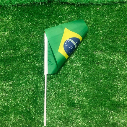 Brazil Flag Mini Hand Waving Flag for World Cup Celebrations | Lightweight Party Decoration Available in Sets of 10, 20, or 50