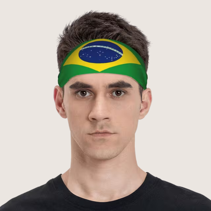 Brazil Flag Sports Headband for Soccer Fans | Lightweight & Breathable Design for Comfort During Activities