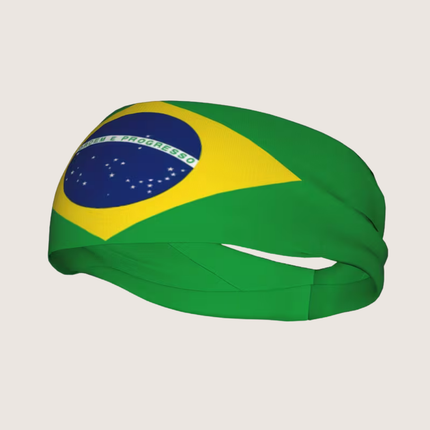 Brazil Flag Sports Headband for Soccer Fans | Lightweight & Breathable Design for Comfort During Activities