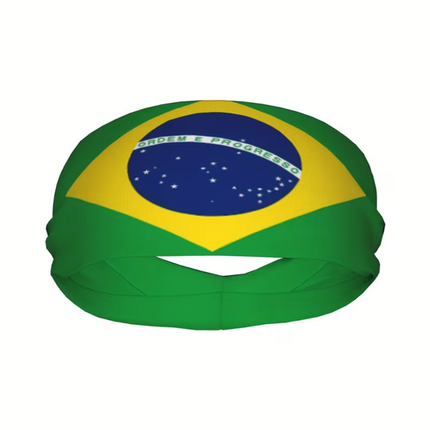 Brazil Flag Sports Headband for Soccer Fans | Lightweight & Breathable Design for Comfort During Activities