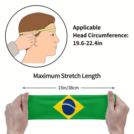 Brazil Flag Sports Headband for Soccer Fans | Lightweight & Breathable Design for Comfort During Activities