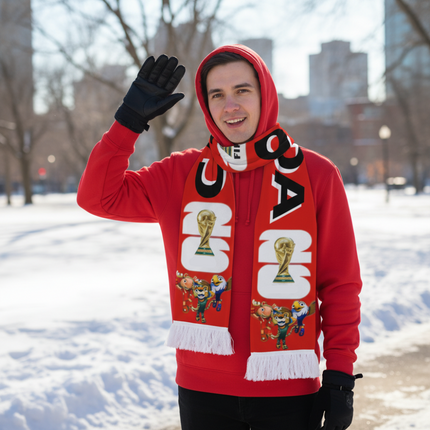 Canada Flag Soccer Fan Scarf with Soft Feel | Lightweight Supporter Accessory for World Cup Events