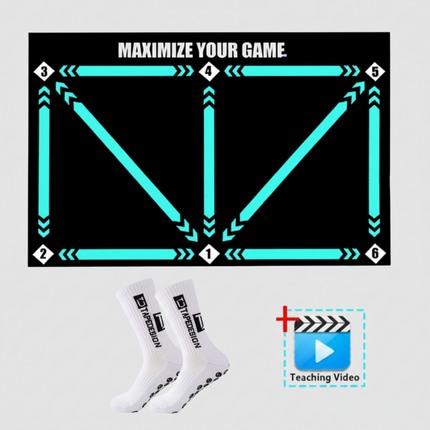 Soccer Training Mat System for Skill Development | 2x6.56 ft Area for Home Practice and Footwork Drills