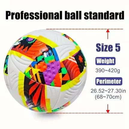 Size 5 Soccer Ball for Training & Matches with Durable PU Construction | Vibrant Design for Enhanced Visibility and Control