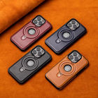 iPhone Cases, iPhone 15 Case with Stand, Magnetic Faux Leather Phone Case for iPhone 12 13 14 and 15 Series