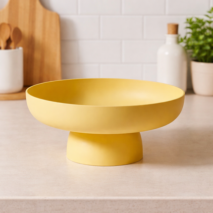 Table Fruit Bowl Pedestal Display with Open Design | Retro Kitchen Centerpiece for Fruit and Snacks